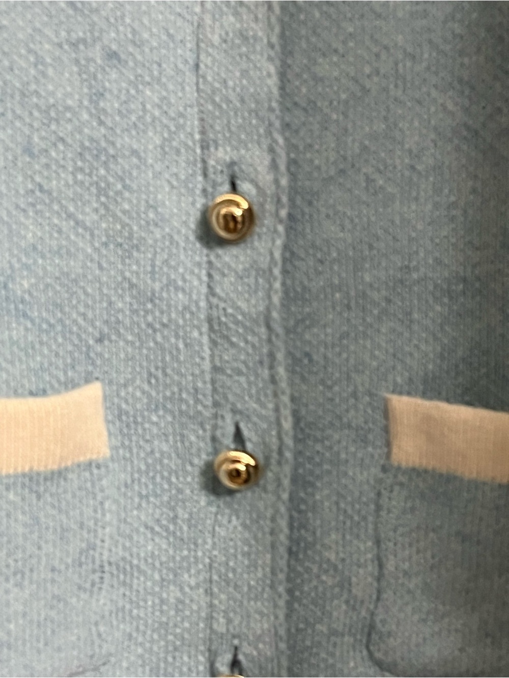Light Blue Contrast-Trim Women's Sweater - Picture 5 of 5